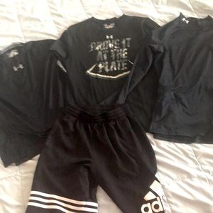 Lot of boys under Armour/adidas, medium and large